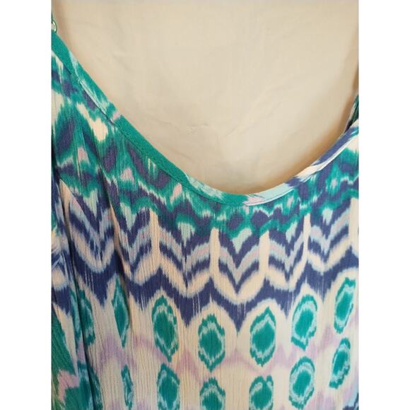 Mossimo Supply Co Women's Maxi Dress Turquoise/Blue Size M Adjustable Straps - Picture 2 of 7